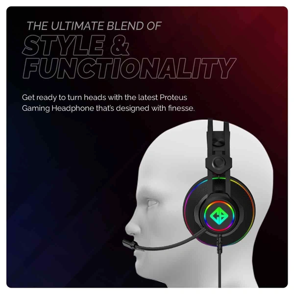 Cosmic Byte Proteus Headset Dual Input USB and 3.5mm, 7.1 Surround Sound - White - White