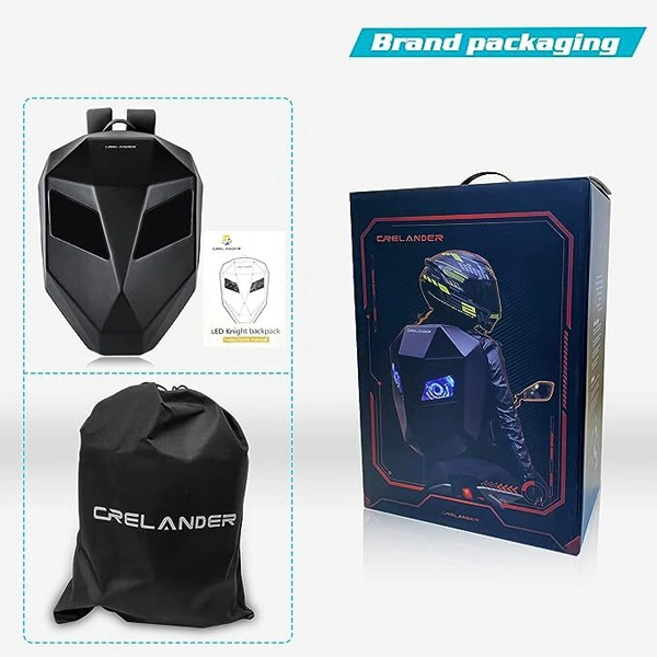 Crelander CRELANDER Super Cool Deadpool Style Knight LED Backpack - Black
