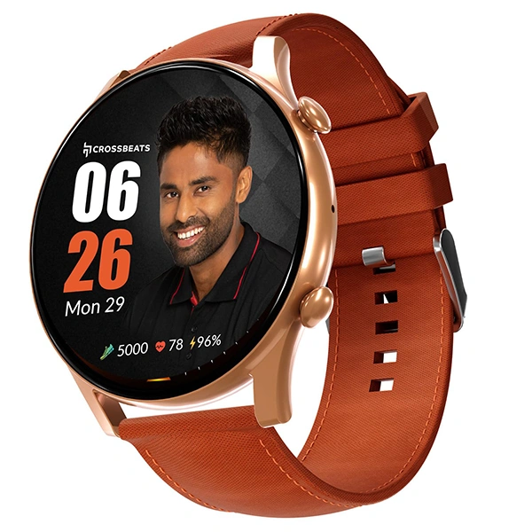 Crossbeats CrossBeats Apex Regal 1.43" Super AMOLED Always On Display Smart Watch - Brown - Brown