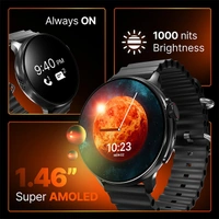 Crossbeats CrossBeats Aura Round 1.46" Super AMOLED Smart Watch - Silver Steel - Silver Steel