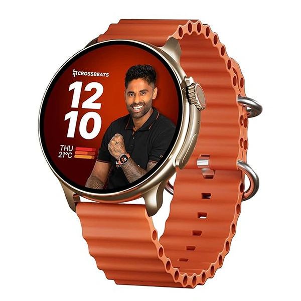 Crossbeats CrossBeats Aura Round 1.46" Super AMOLED Smart Watch - Orange - Orange