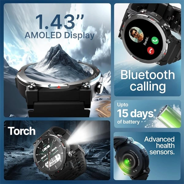 Crossbeats CrossBeats Everest 2.0 Smart Watch - Black - Black