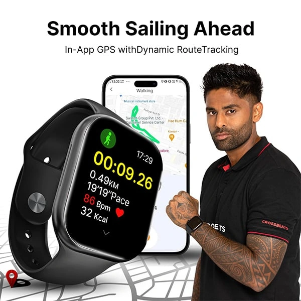 Crossbeats CrossBeats Nexus 2.01” Super AMOLED Display Smart Watch - Black - Black