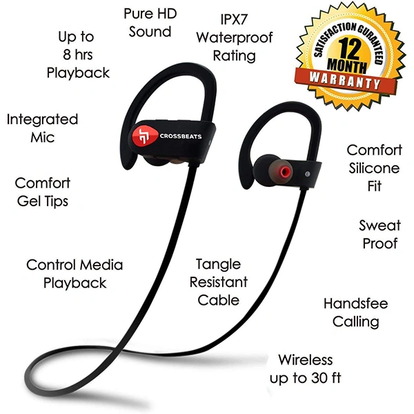 Crossbeats CrossBeats Wave Waterproof Sports Bluetooth Wireless Earphones
