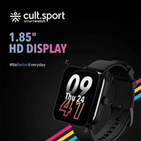 Cultsport Beats 1.85" HD Screen Bluetooth Calling Smartwatch - Black - Black