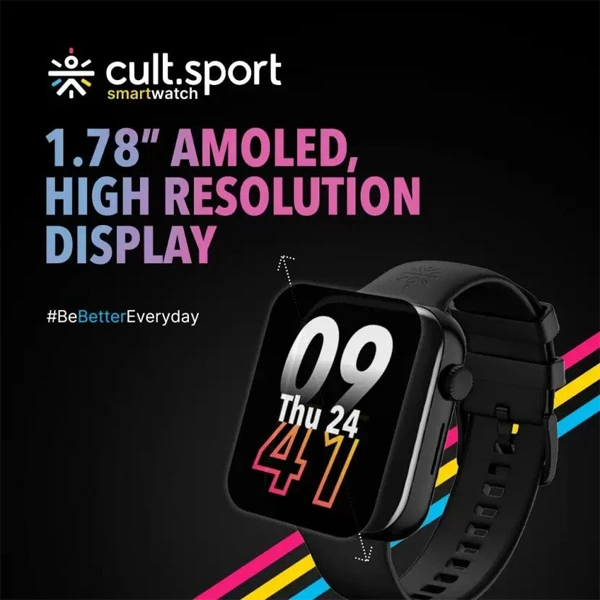 Cultsport Burn 1.78" AMOLED Bluetooth Calling Smartwatch - Rose Gold - Rose Gold