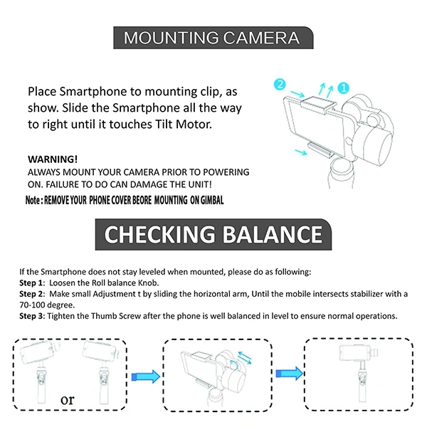 Digitek 3-Axis Handheld Gimbal Stabilizer for Smartphones & Gopro with Face
