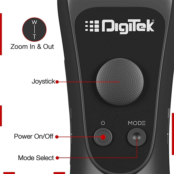 Digitek 3-Axis Handheld Gimbal Stabilizer for Smartphones & Gopro with Face