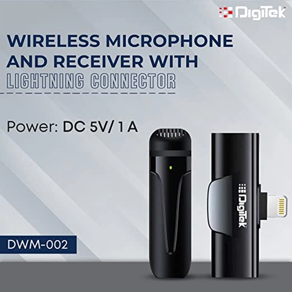 Digitek DWM-002 Wireless Microphone & Receiver with iPhone
