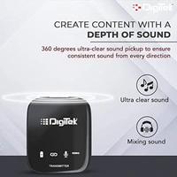 Digitek DWM-101 Pro Wireless Microphone System for DSLR, Camcorder, Smartphone & Tablet