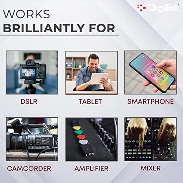 Digitek DWM-101 Pro Wireless Microphone System for DSLR, Camcorder, Smartphone & Tablet