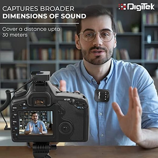 Digitek DWM-101 Pro Wireless Microphone System for DSLR, Camcorder, Smartphone & Tablet