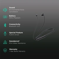 DIZO Dash DA2133 In-Ear Wireless Neckband - Green - Green