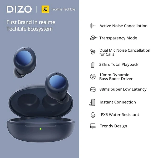 DIZO GoPods Neo True Wireless Earbuds - Deep Blue - Deep Blue