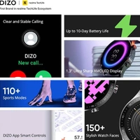 DIZO Watch R Talk Amoled Display with Calling - Black - Black