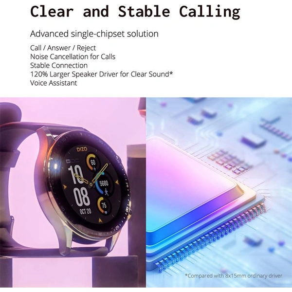 DIZO Watch R Talk Amoled Display with Calling - Black - Black