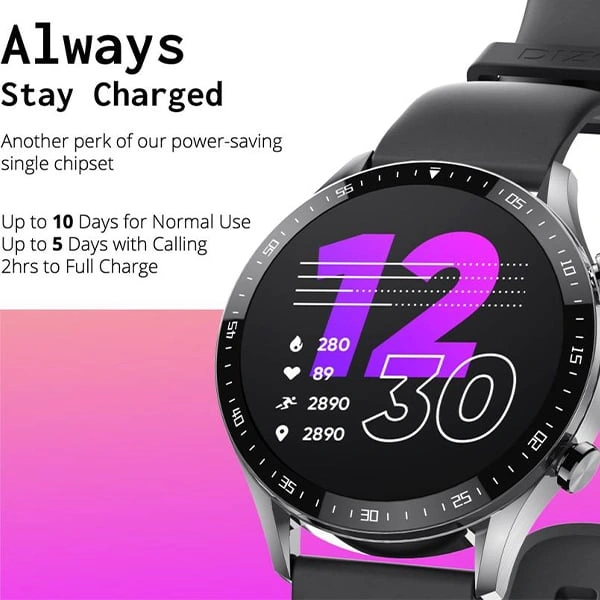DIZO Watch R Talk Amoled Display with Calling - Black - Black