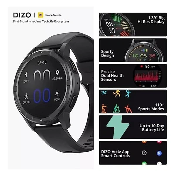 DIZO Dizo Watch R Talk Go Smart Watch - Black