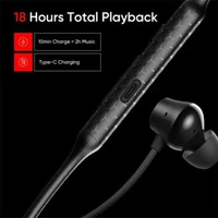 DIZO Wireless Power Bluetooth Neckband by Realme TechLife - Black - Black