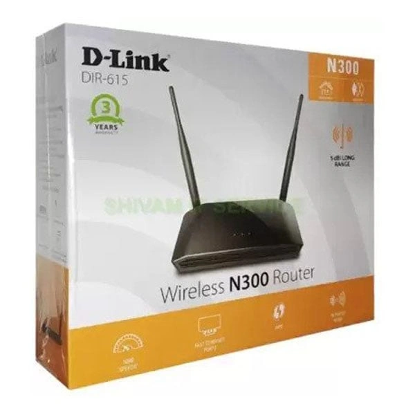 D-Link N300 DIR-615 300 MBPS Single Band Wireless Router - Black