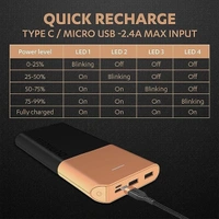 Duracell 10000 mAh 22.5W Fast Charging Lithium-ion Power Bank - Black