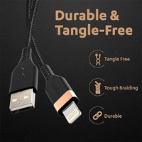 Duracell USB Lightning Apple Certified (MFI) Braided Sync & Charge Cable - Black