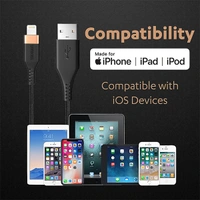 Duracell USB Lightning Apple Certified (MFI) Braided Sync & Charge Cable - Black