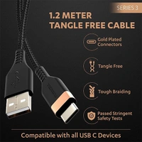 Duracell USB Type C 3A Braided Sync & Fast Charging Cable - Black
