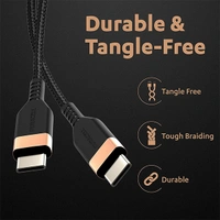 Duracell USB Type C To Type C 5A (100W) Braided Sync & Fast Charging Cable - Black