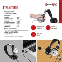 Enter Go USB Headset Talkmate Headphones
