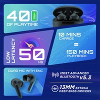 Fastrack FPods FX100 True Wireless Earbuds - Black
