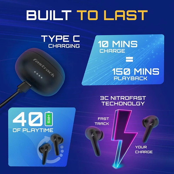 Fastrack FPods FX100 True Wireless Earbuds - Black