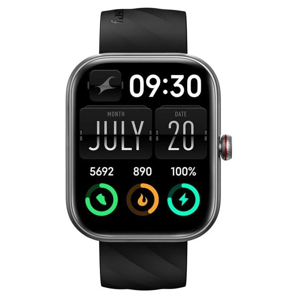 Fastrack Kruz+ 4.85 CM Super HD Display Smart Watch - Black Silver - Black Silver