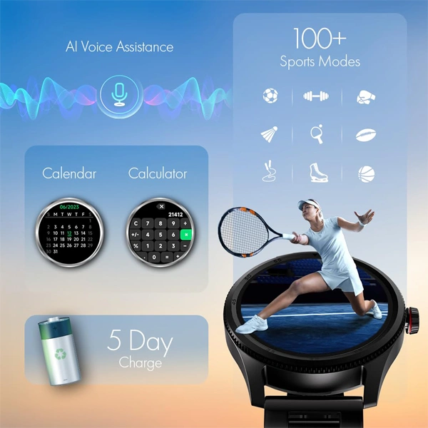 Fastrack Magnus Fx1 Premium Metal Smartwatch - Silver - Silver