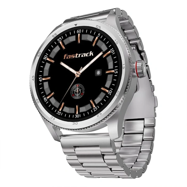 Fastrack Magnus Fx1 Premium Metal Smartwatch - Silver - Silver