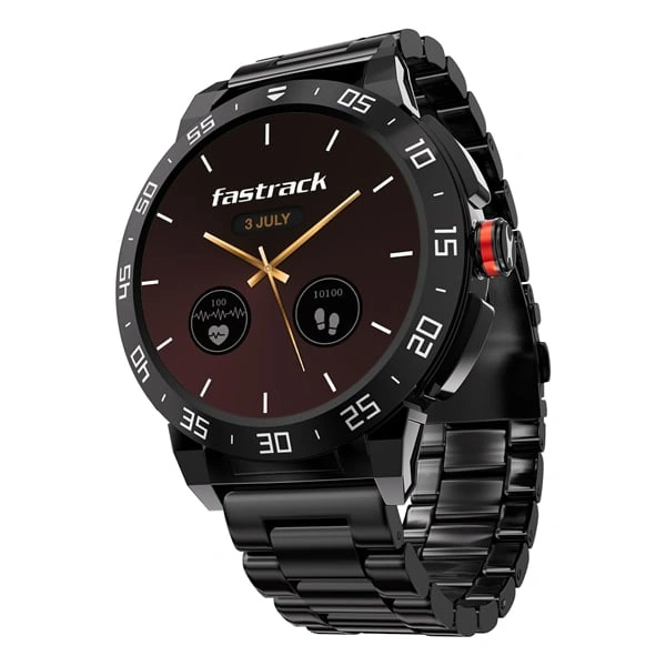 Fastrack Magnus Fx3 Premium Metal Smartwatch - Black Metal - Black Metal