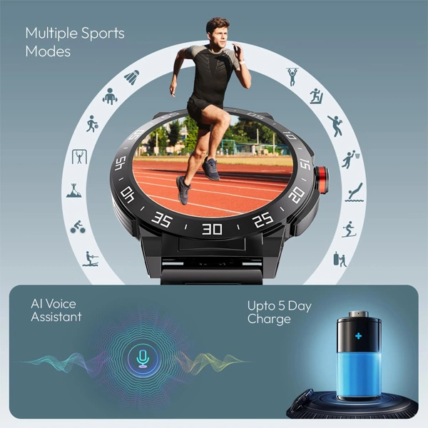 Fastrack Magnus Fx3 Premium Metal Smartwatch - Black Metal - Black Metal