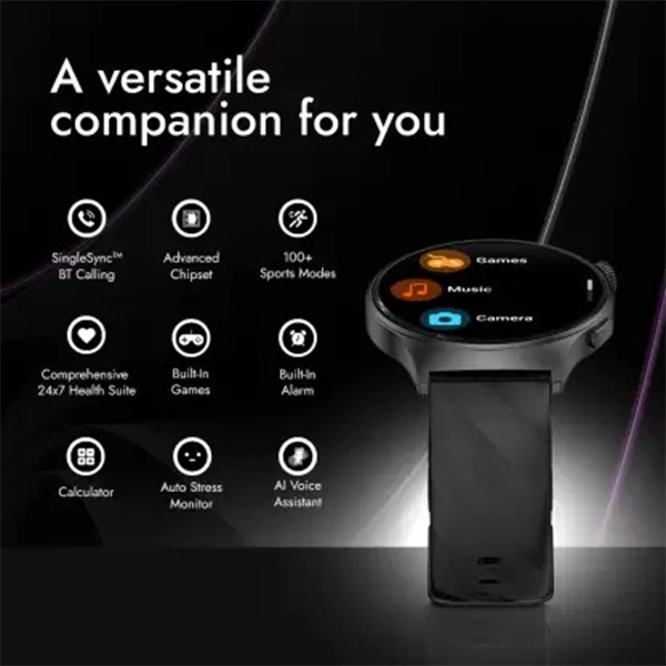Fastrack Optimus Pro with 1.43" AMOLED Display Smartwatch - Deep Wine - Deep Wine