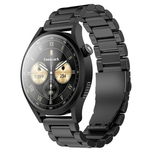 Fastrack Radiant FX4 Premium Metal Smartwatch - Black Steel - Black Steel