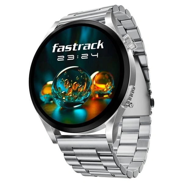 Fastrack Radiant FX4 Premium Metal Smartwatch with 3.8 cm EdgeX AMOLED Display - Silver - Silver