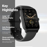 Fastrack Reflex Nitro 1.8” UltraVU Display Smart Watch - Invisible Black - Invisible Black
