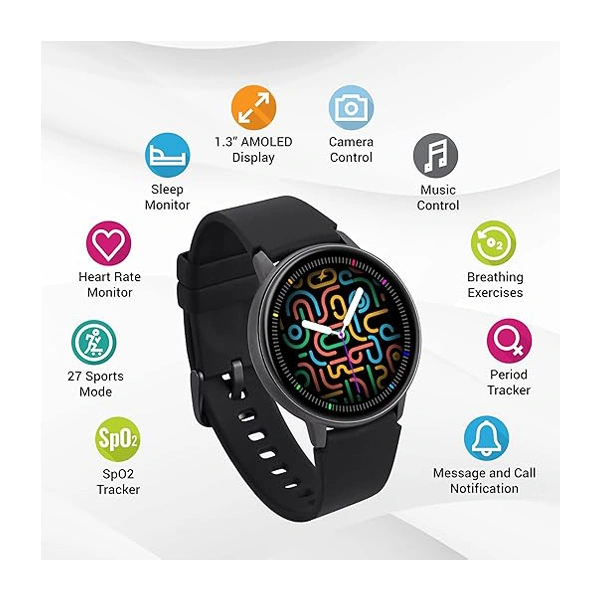 Fastrack Reflex Play 1.3” AMOLED Display Smart Watch with AOD - Blue - Blue