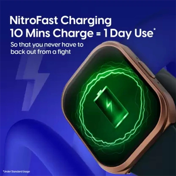 Fastrack Revoltt FS1 Max | Biggest 1.95'' UltraVU Curve Display Smartwatch - Green - Green