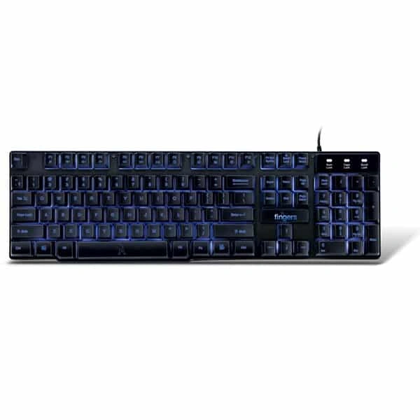 Fingers FINGERS Blazing BlueLit Wired Backlit Keyboard