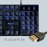 Fingers FINGERS Blazing BlueLit Wired Backlit Keyboard