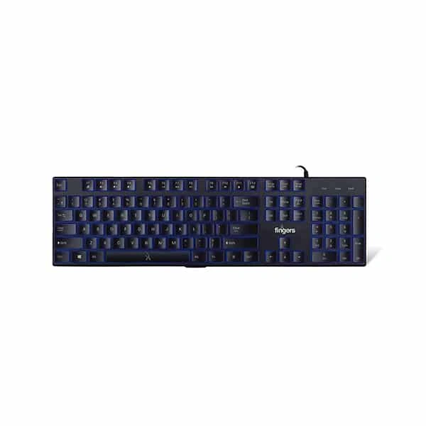 Fingers FINGERS Gleaming BlueLit Wired Backlit Keyboard