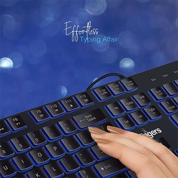 Fingers FINGERS Gleaming BlueLit Wired Backlit Keyboard