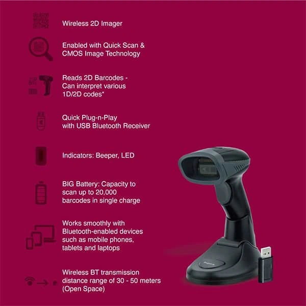 Fingers QuickScan WL5 2D Laser Barcode Scanner