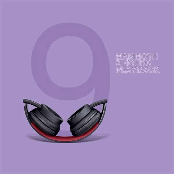 Fingers FINGERS Rock-N-Roll H2 Bluetooth Headphone - Soft Black + Rich Red - Soft Black + Rich Red