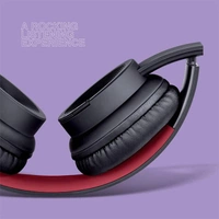 Fingers FINGERS Rock-N-Roll H2 Bluetooth Headphone - Soft Black + Rich Red - Soft Black + Rich Red